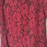 Promod Burgundy Lace Drop Waist 1920s Dress Size 10 Image 4
