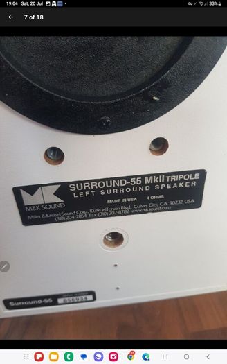 High End Miller & Kreisel Sound (M&K)  Surround-55 MK11 Dipole Speakers white