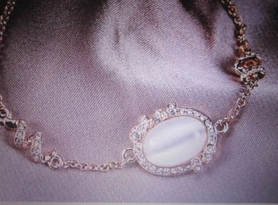 18K Rose Gold Filled simulated Opal & Diamonds Bracelet