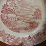 Fabulous Vintage Arklow Pottery Pink and White 9 Inch Wall Plate in an Classic Style Country Landscape Scene with a border of Hedgerow Plants Image 2