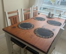 Rustic style solid wood table and chairs