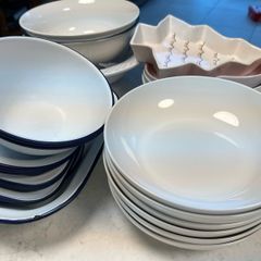 Ceramic & enamel bowls and plates