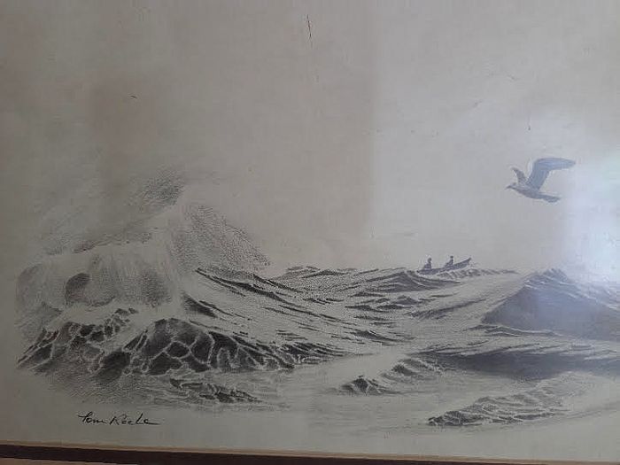 Original Picture in Pencil Signed Irish Artist Tom Roche