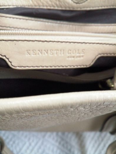 Kenneth Cole Cream Leather Leather Bag