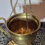 vintage brass hanging pot Image 2