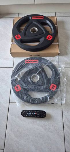 brand new 2x20 kilo olympic tri grip plates