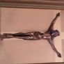 Framed copper crucifix - the copper figure of Christ, set against a copper mount, Image 2