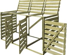 Triple Wheelie Bin Shed 240 L Impregnated Wood