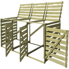 Triple Wheelie Bin Shed 240 L Impregnated Wood