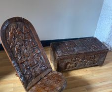 African chest/ birthing chair