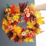 70pcs Thanksgiving Decoration Set, Artificial Maple Leaves, Harvest Pumpkin, Small Acorns, Pine Cones and Gourds for Autumn, Fall and Halloween Home Party Decoration Image 3