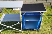 Camping kitchen and extended storage stand