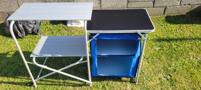 Camping kitchen and extended storage stand