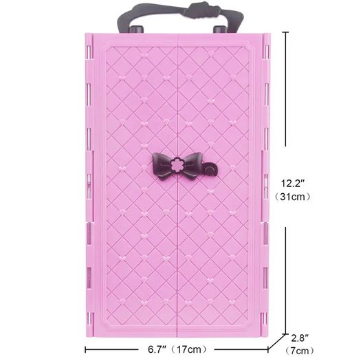 Barbies 31 Items Dollhouse Furniture 1x Robe Wardrobe+30 Doll Accessories Doll Clothes Dresses Crowns Necklace Shoes For Barbie