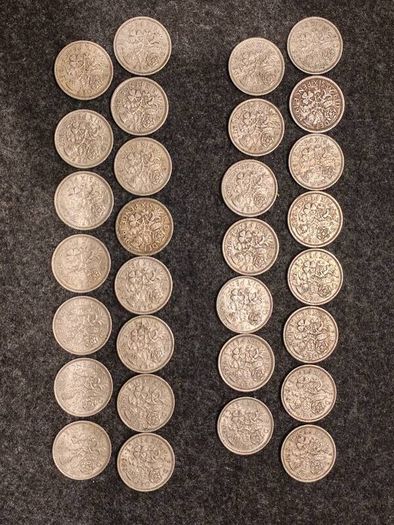 2x Full Date Sets British Sixpence 1953 to 1967  32 coins Elizabeth II