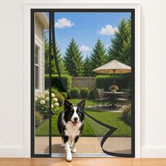 Door Fly Screens Magnetic Side Opening Black 166x205cm Smooth Walk Through Design Helps When Carrying Food Laundry or Garden Items for Summer Ventilation and Everyday Home Use