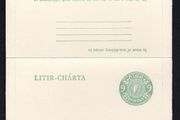 1976 Ireland 9p (green stamp typographed on creams-board with harp design) Litir-Charta (Letter Card) Mint