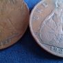 1927 English George V pennies. Image 4
