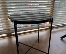 Black round table