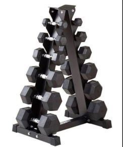 Hex Dumbbells 2.5kg - 25kg + 6 Tier storage rack (new)