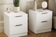 2 Drawer Bedside Cabinets Set of 2 White
