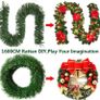 52Feet/16M Christmas Garland Decorations - Non-Lit Soft Green Holiday Decor for Outdoor or Indoor Use - Home Garden Artificial Greenery or Wedding Party,Stairs Image 3