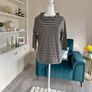 Ladies Black & Beige Striped Top from Carolyn Donnelly Image 4