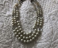 Pearl and crystal necklace costume