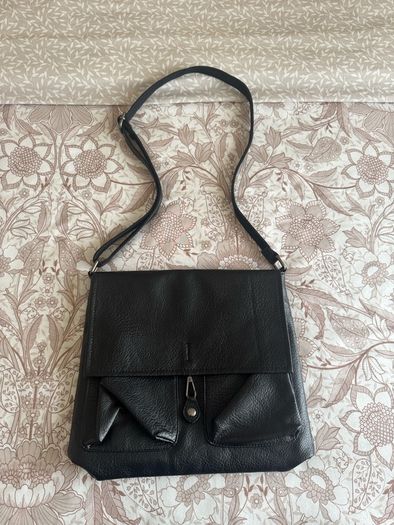 Black leather bag