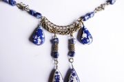 Vintage Ethnic Lapis Pendant Drop Necklace