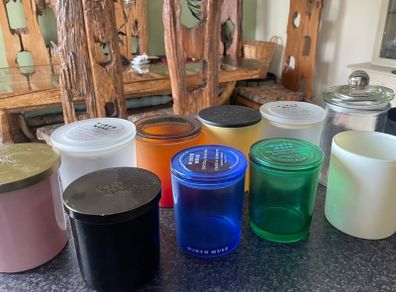 10 Glass Candle Jars