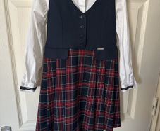 school uniform. Set dress and shirt. 134 cm