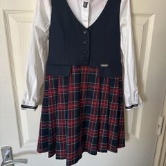school uniform. Set dress and shirt. 134 cm