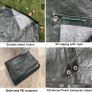 Heavy Duty Tarp Tarpaulin Reinforced Eyelets Thick 4mx6m 13ftx19ft (140g/m) PE Tarpaulin Waterproof Sheet Silver Army Green Premium Quality Cover Tarp for Outdoor Camping Image 5