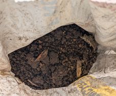 Bag of soil and stones