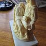 Antique La Pieta. Vintage Virgin Mary and Jesus Religious Statue on a marble base. Image 9