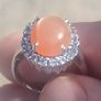 Stunning Sterling Silver Peach Moonstone Ring Image 3