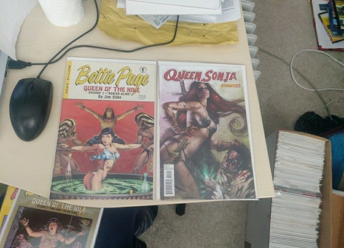 Red Sonja, Vampirella and bettie Page variants