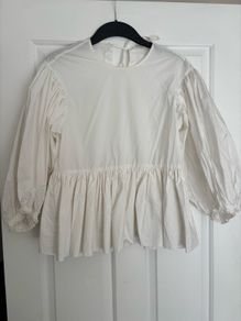 H&M cream balloon sleeve blouse size S
