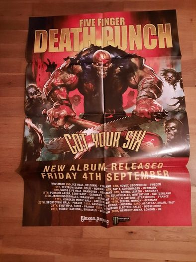 FIVE FINGER DEATH PUNCH: Album Release large Promo Poster with tour dates