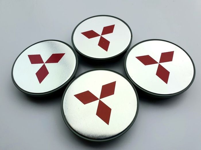 4 x wheel caps MITSUBISHI 69mm 70mm approx Alloy cap hub