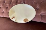 Pretty Early 20th Century Frameless Oval Bevelled Mirror with Original Chain