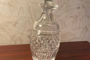 Vintage Cut Crystal Whisky   Brandy Decanter with Large Faceted Stopper