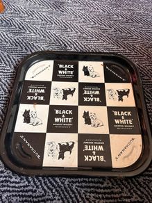 Black and white tray