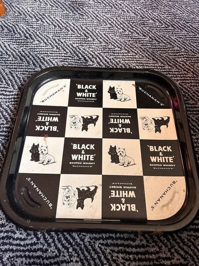 Black and white tray