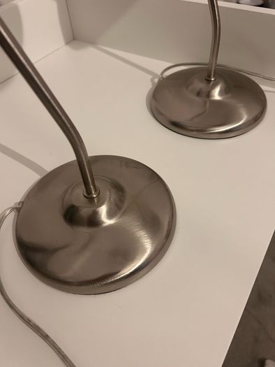 Pair of adjustable table lamps - Nickel