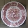 Vintage Set of Six Brown and White Fair Winds, Historical Scenes of Chinese Export to America - "The Friendship of Salem" Large Dinner Plates by Alfred Meakin Image 5