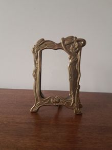Antique Art Nouveau Brass Picture Frame