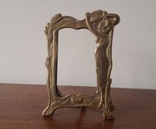 Antique Art Nouveau Brass Picture Frame