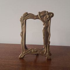 Antique Art Nouveau Brass Picture Frame